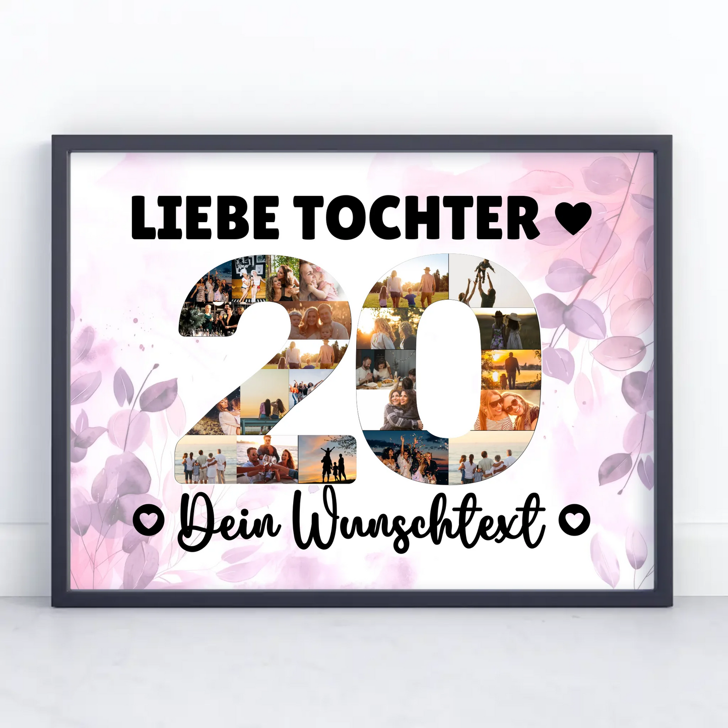 Personalisiertes Poster mit Wunschtext 20 Geburtstag Tochter