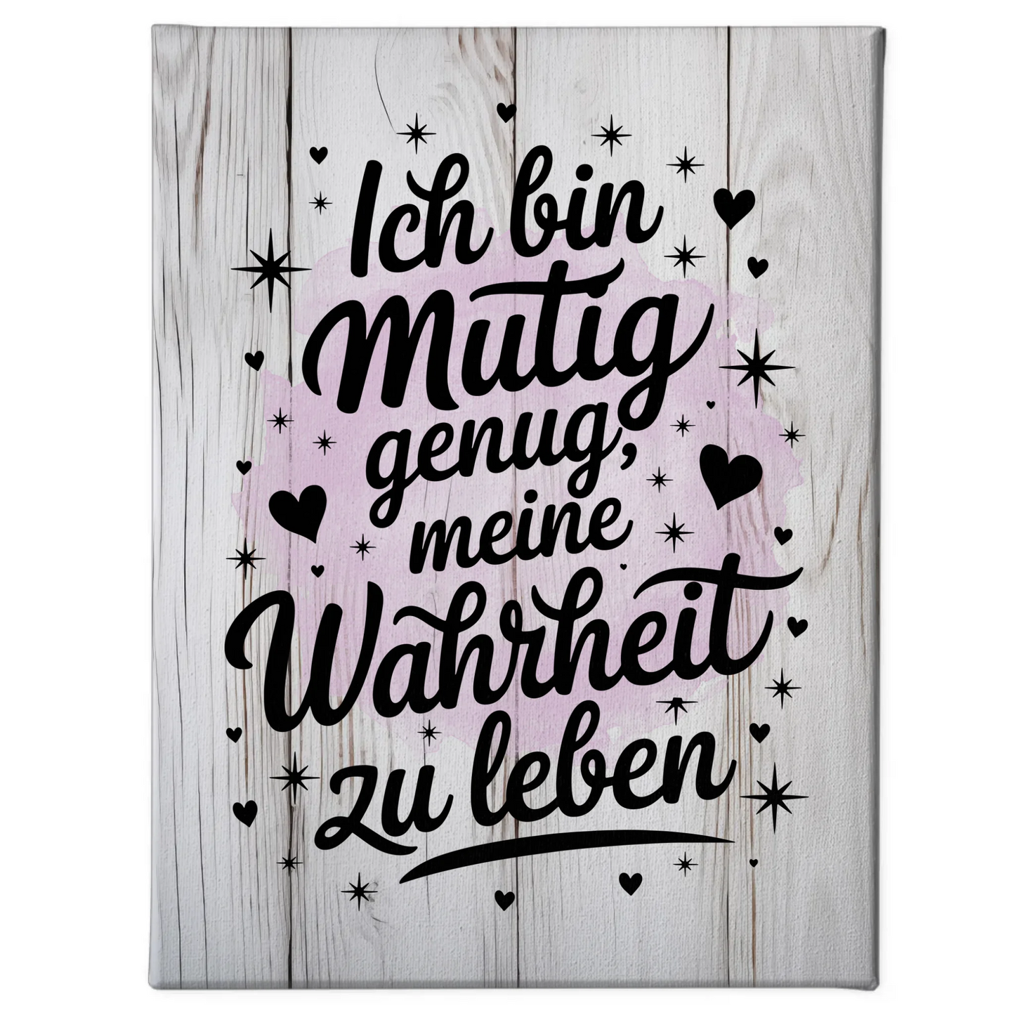 Affirmation Spruch Leinwand Ich bin mutig genug positiv
