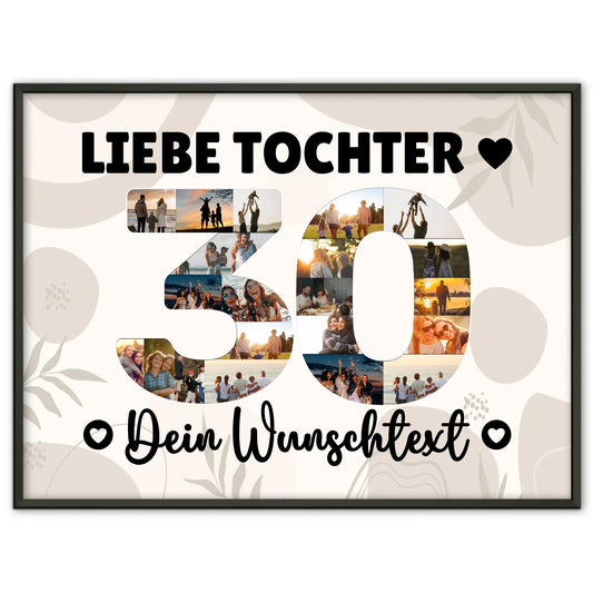 Personalisiertes Poster mit Wunschtext 30 Geburtstag Tochter