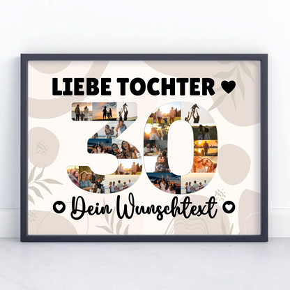 Personalisiertes Poster mit Wunschtext 30 Geburtstag Tochter