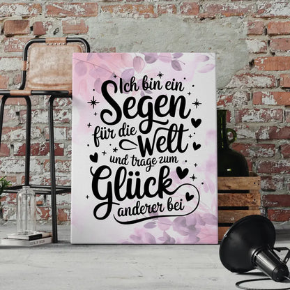Affirmation Leinwand Mit Spruch Ich bin ein Segen positiv