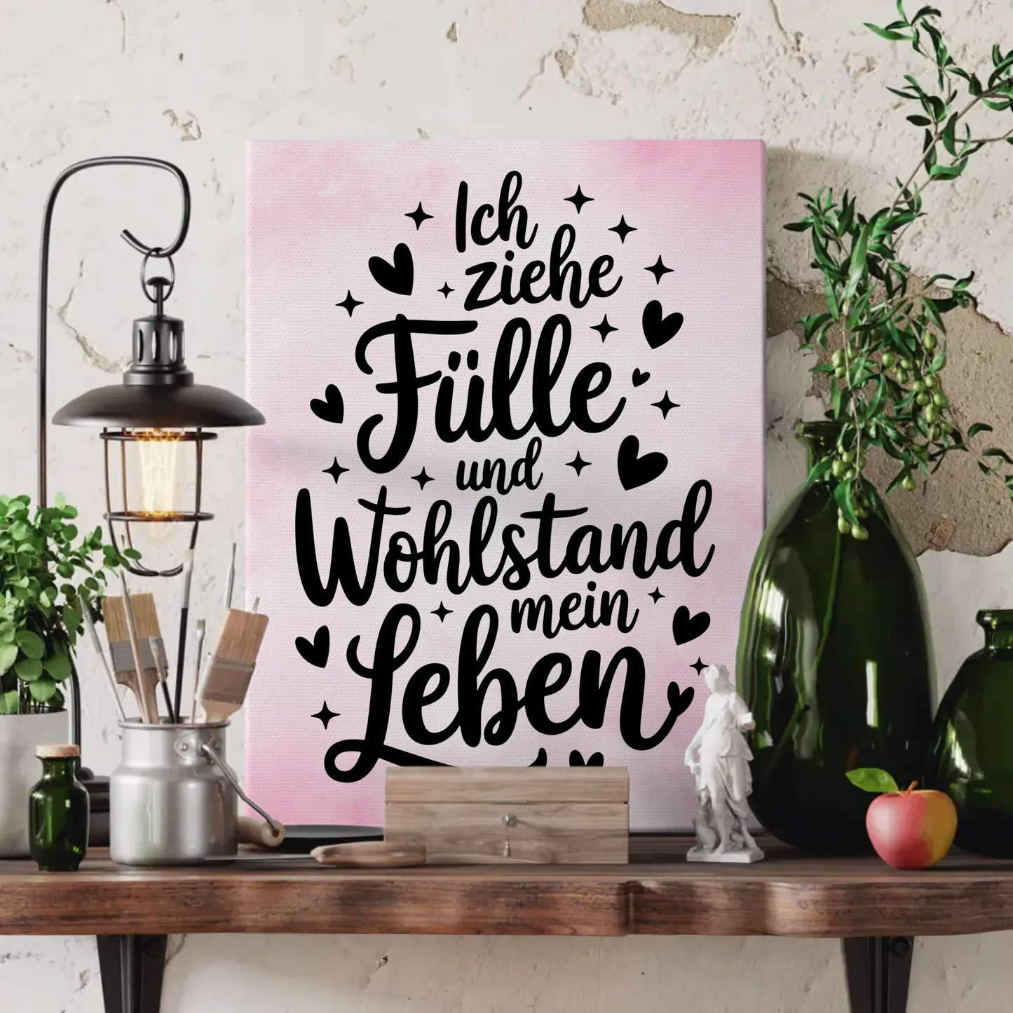 Leinwand Mit Spruch Affirmation Positiv Fülle Wohlstand