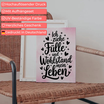 Leinwand Mit Spruch Affirmation Positiv Fülle Wohlstand