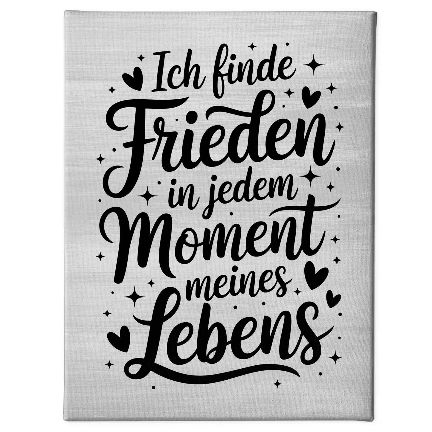 Affirmation Leinwand mit Spruch Ich finde Frieden positiv