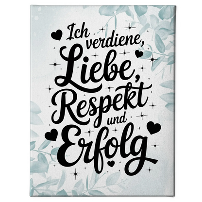 Personalisierte Leinwand Sprüche Affirmation Liebe Respekt Erfolg