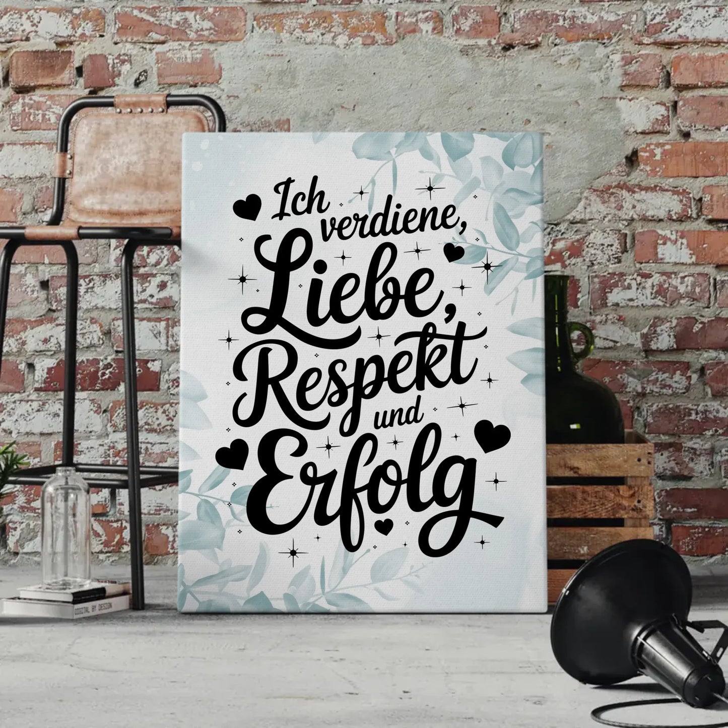 Personalisierte Leinwand Sprüche Affirmation Liebe Respekt Erfolg