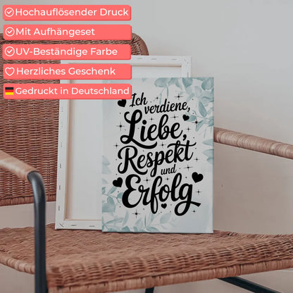 Personalisierte Leinwand Sprüche Affirmation Liebe Respekt Erfolg