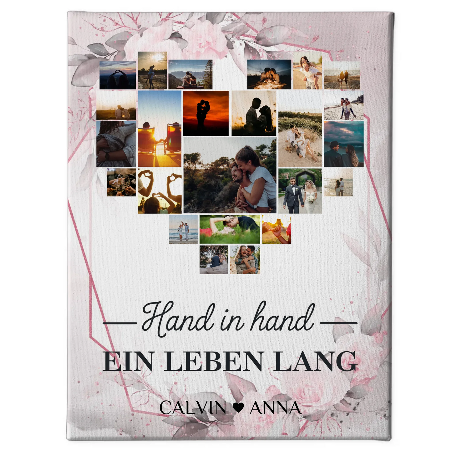 Leinwand Liebe Fotocollage Hand In Hand Ein Leben Lang Geschenk