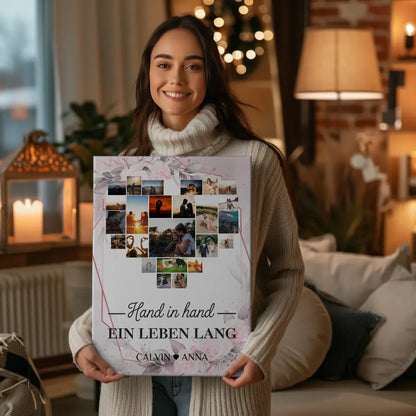 Leinwand Liebe Fotocollage Hand In Hand Ein Leben Lang Geschenk