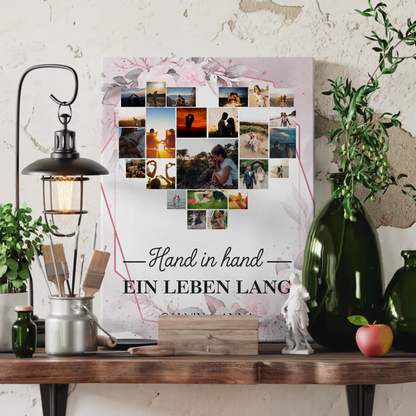 Leinwand Liebe Fotocollage Hand In Hand Ein Leben Lang Geschenk