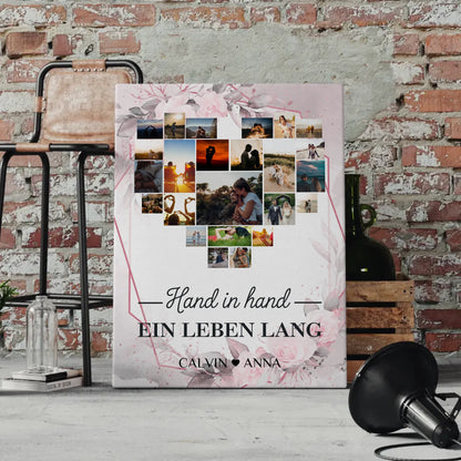 Leinwand Liebe Fotocollage Hand In Hand Ein Leben Lang Geschenk