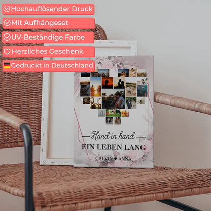 Leinwand Liebe Fotocollage Hand In Hand Ein Leben Lang Geschenk