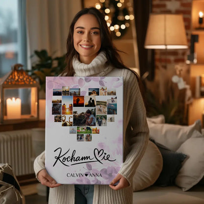 Personalisierte Leinwand Paare Fotocollage Kocham Cie Geschenke