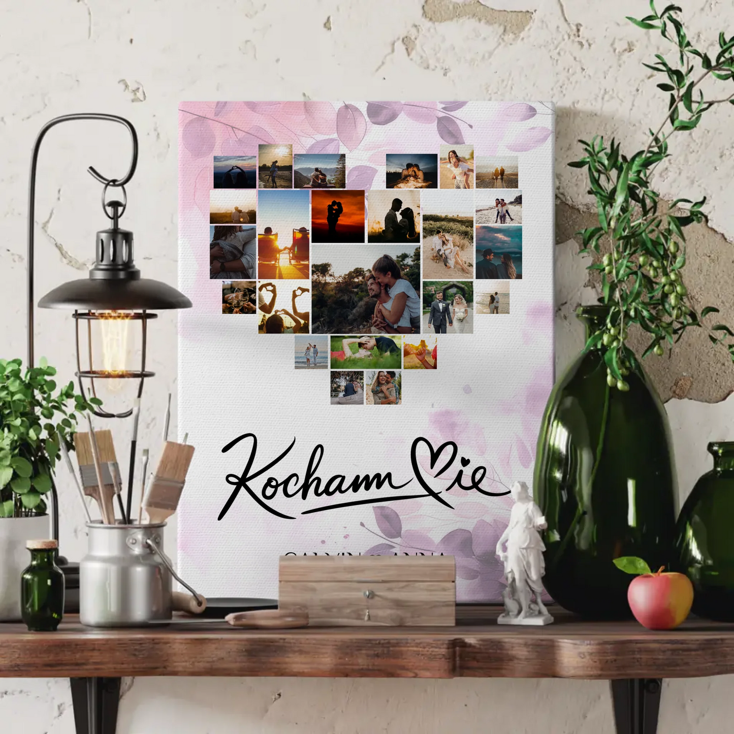 Personalisierte Leinwand Paare Fotocollage Kocham Cie Geschenke