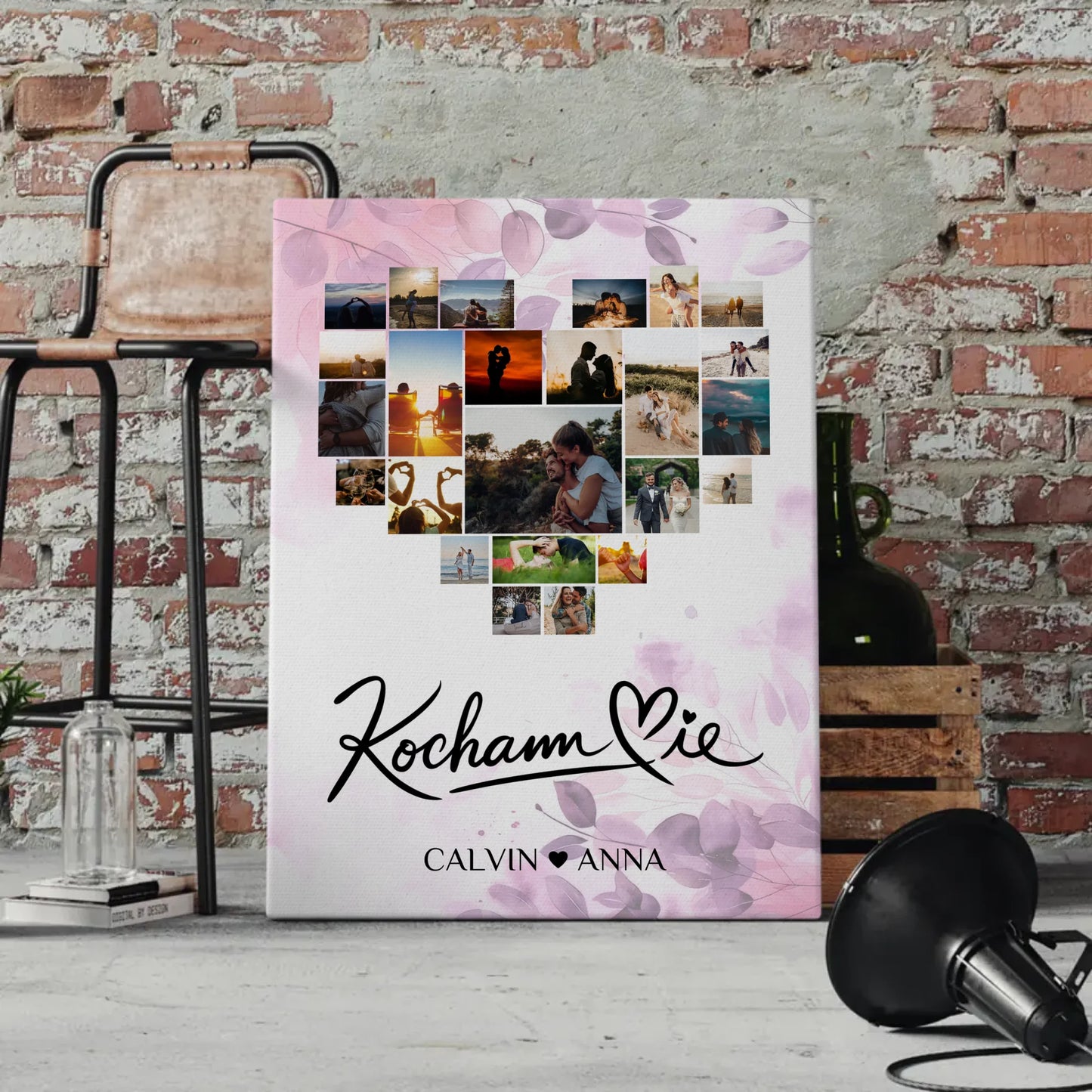 Personalisierte Leinwand Paare Fotocollage Kocham Cie Geschenke