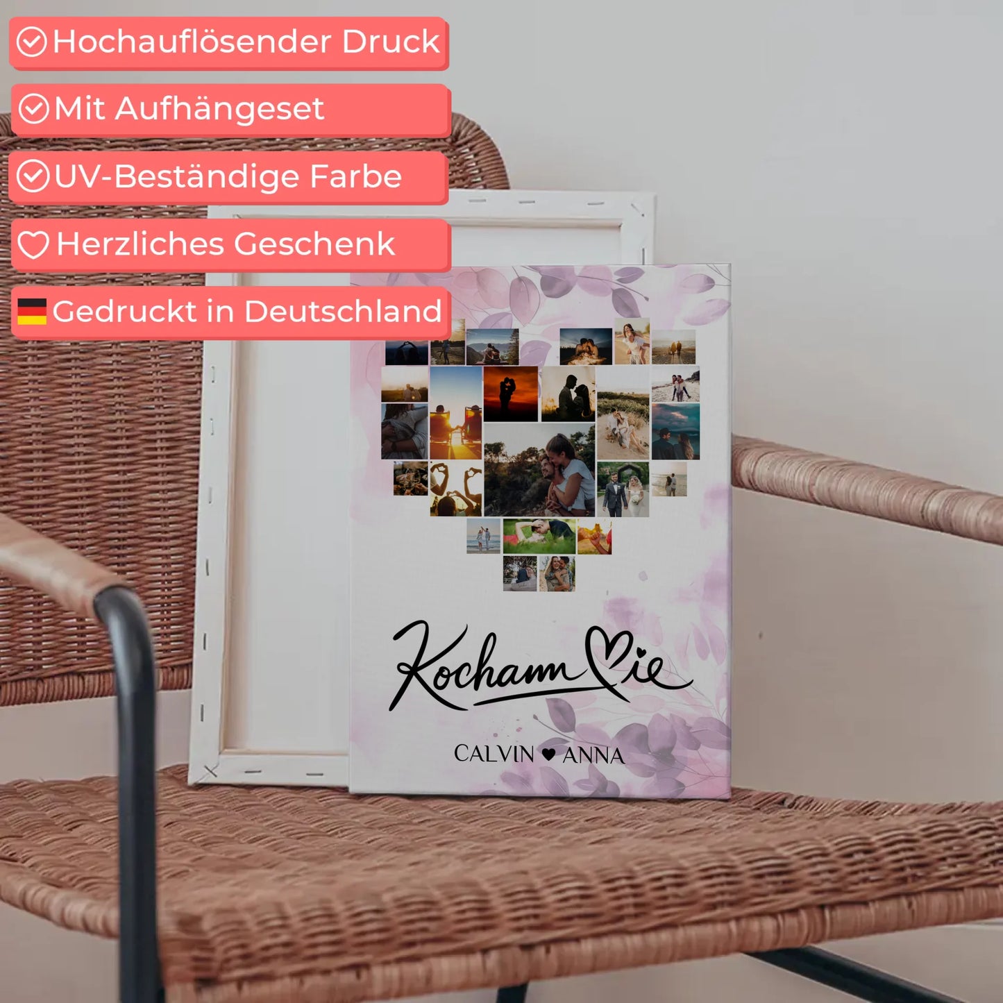 Personalisierte Leinwand Paare Fotocollage Kocham Cie Geschenke