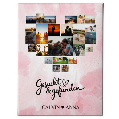 Valentinstag Leinwand Fotocollage Gesucht & Gefunden Geschenk