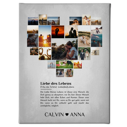 Leinwand Liebe Fotocollage Definition Liebe Des Lebens Geschenk