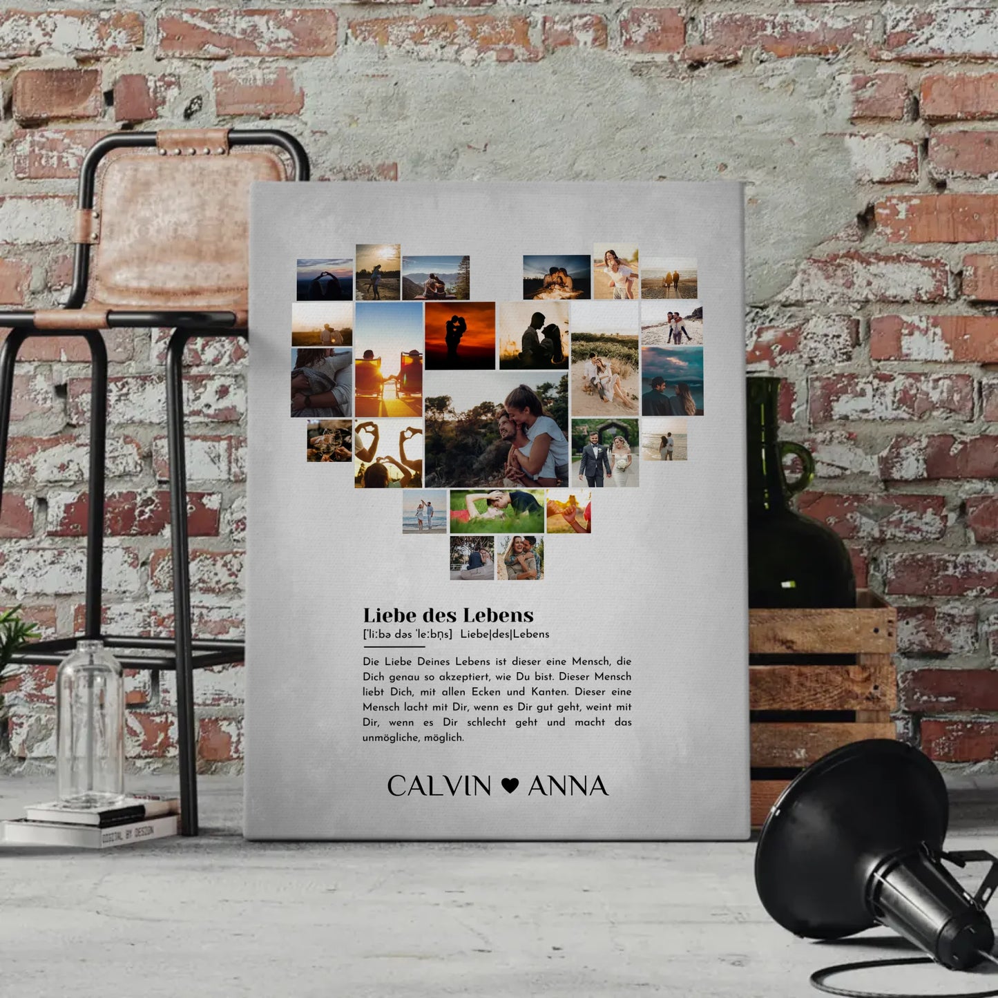 Leinwand Liebe Fotocollage Definition Liebe Des Lebens Geschenk