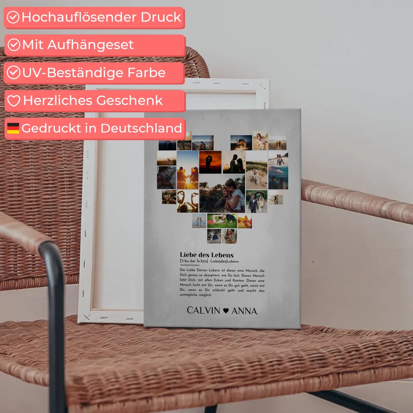 Leinwand Liebe Fotocollage Definition Liebe Des Lebens Geschenk