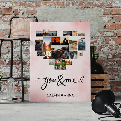 Paar Fotoleinwand Fotocollage You & Me personalisiert