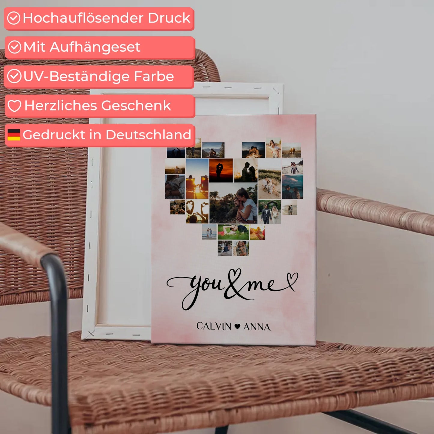 Paar Fotoleinwand Fotocollage You & Me personalisiert