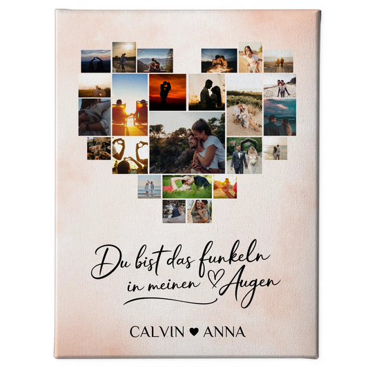 Paar Fotoleinwand Personalisiert Fotocollage Du Bist Das Funkeln