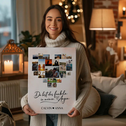 Paar Fotoleinwand Personalisiert Fotocollage Du Bist Das Funkeln
