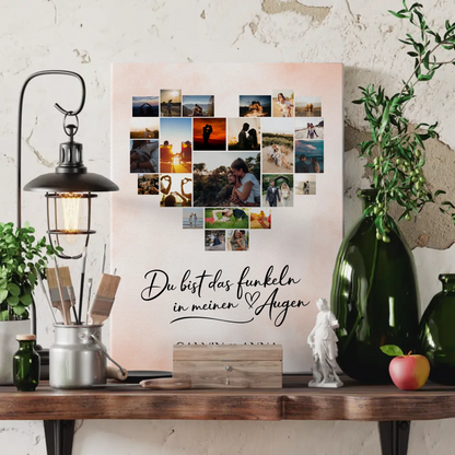 Paar Fotoleinwand Personalisiert Fotocollage Du Bist Das Funkeln