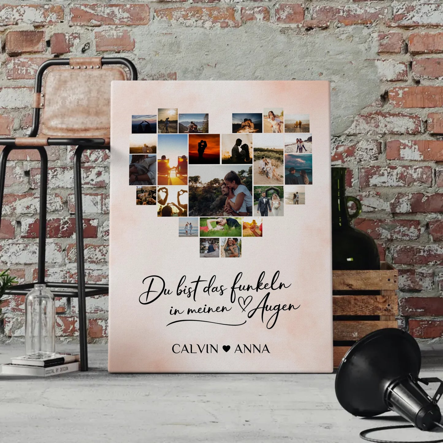 Paar Fotoleinwand Personalisiert Fotocollage Du Bist Das Funkeln
