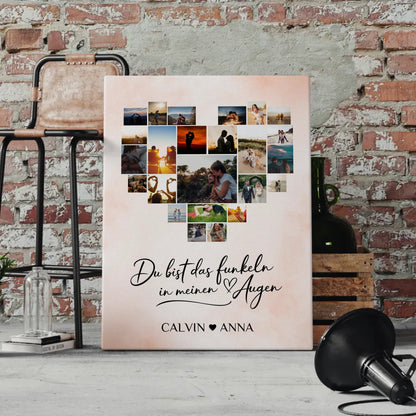Paar Fotoleinwand Personalisiert Fotocollage Du Bist Das Funkeln
