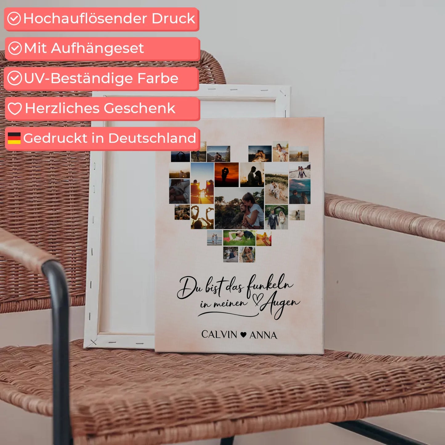 Paar Fotoleinwand Personalisiert Fotocollage Du Bist Das Funkeln