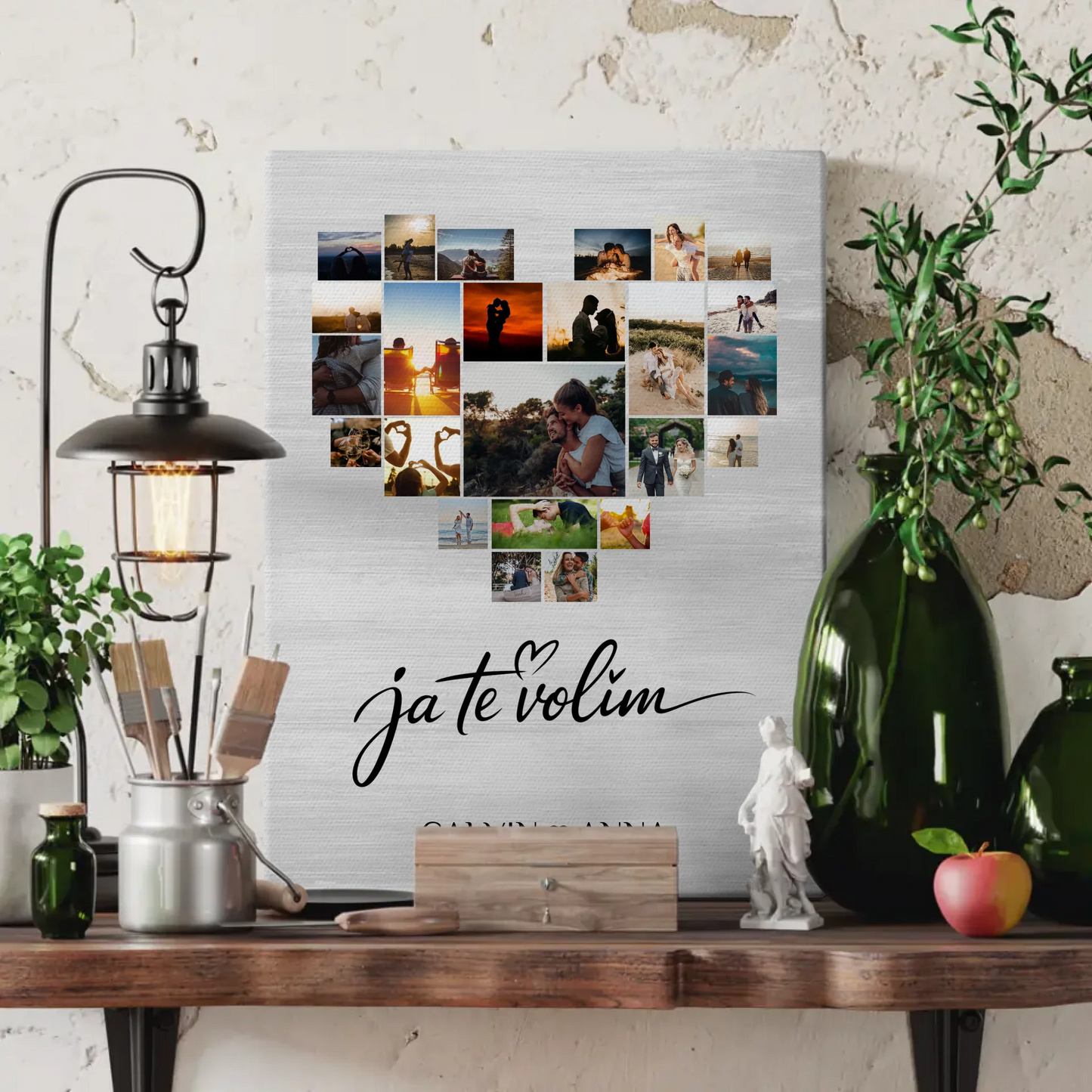 Personalisierte Fotoleinwand Fotocollage Ja Te Volim Geschenke