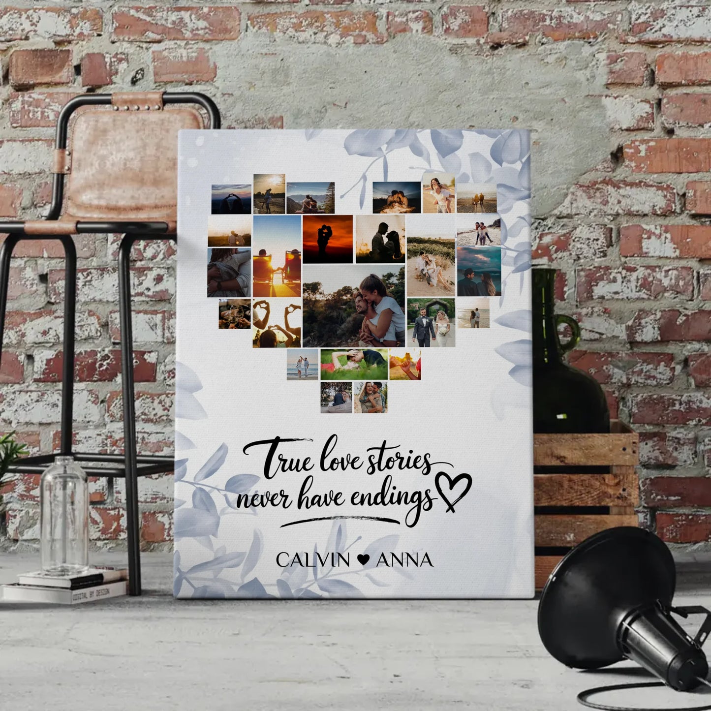 Paar Fotoleinwand Fotocollage True Love Stories für Verliebte