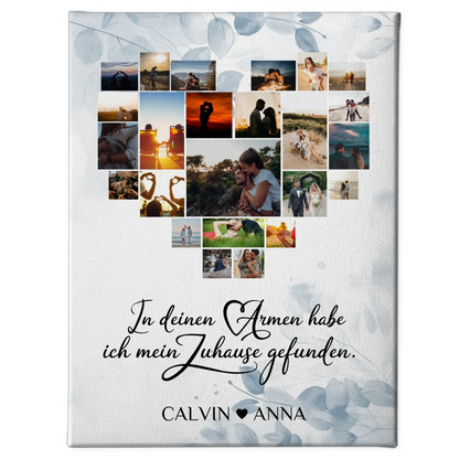Leinwand Paare Fotocollage In Deinen Armen Habe Ich Mein Zuhause Gefunden