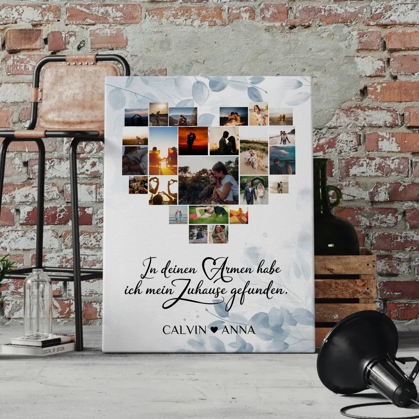 Leinwand Paare Fotocollage In Deinen Armen Habe Ich Mein Zuhause Gefunden