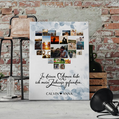 Leinwand Paare Fotocollage In Deinen Armen Habe Ich Mein Zuhause Gefunden