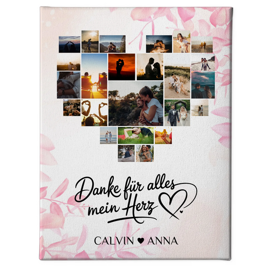 Leinwand Liebe Fotocollage Danke Für Alles Mein Herz Geschenk