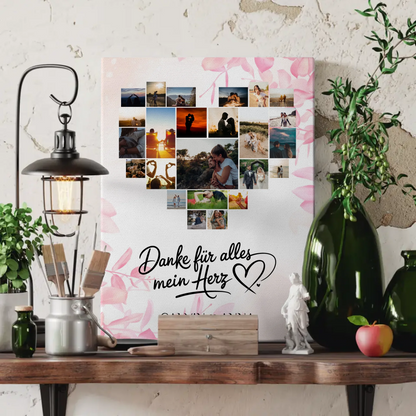 Leinwand Liebe Fotocollage Danke Für Alles Mein Herz Geschenk