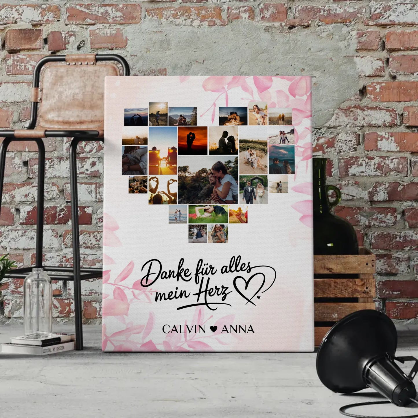 Leinwand Liebe Fotocollage Danke Für Alles Mein Herz Geschenk