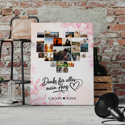 Leinwand Liebe Fotocollage Danke Für Alles Mein Herz Geschenk