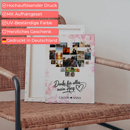 Leinwand Liebe Fotocollage Danke Für Alles Mein Herz Geschenk