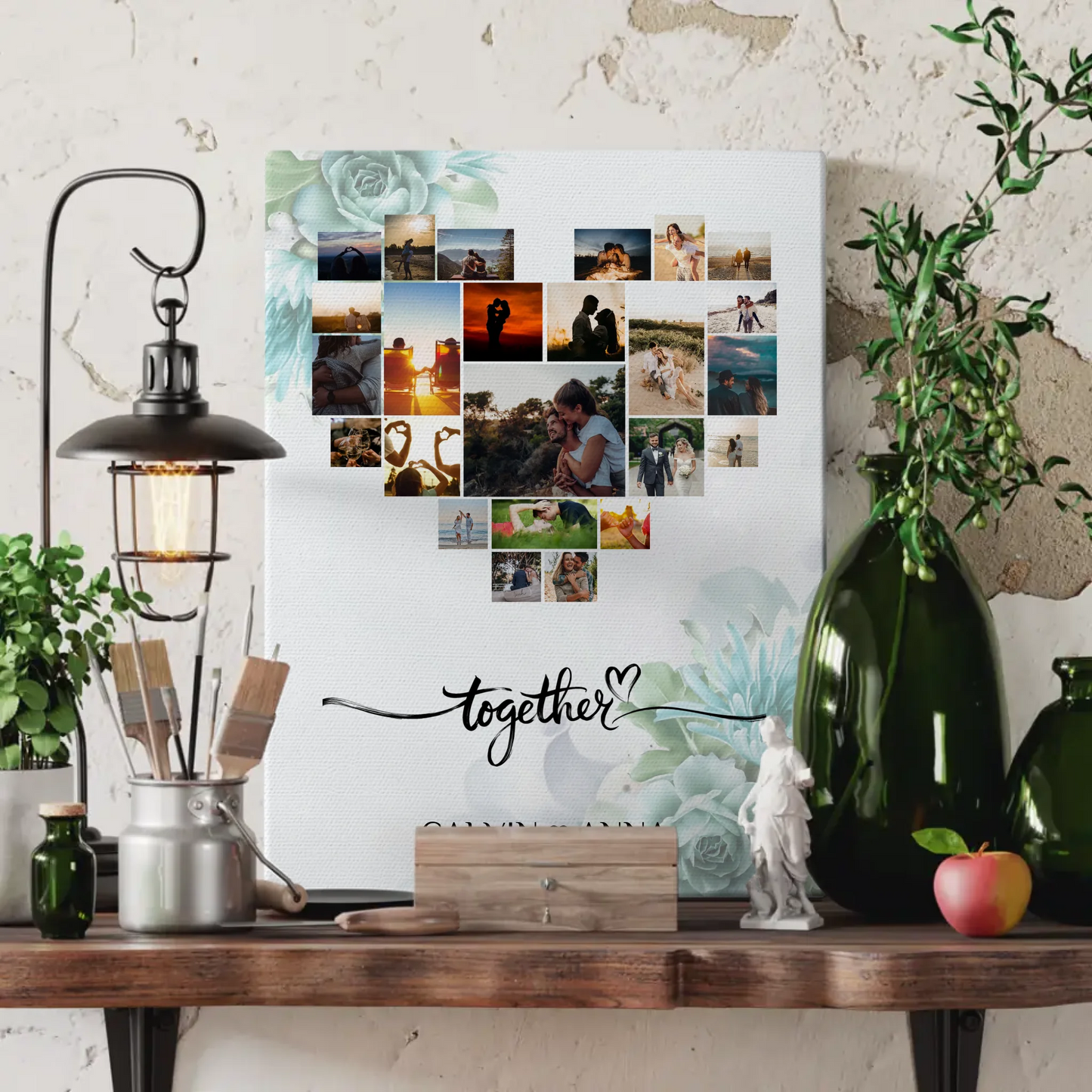 Paar Fotoleinwand Fotocollage Together personalisiert gestalten