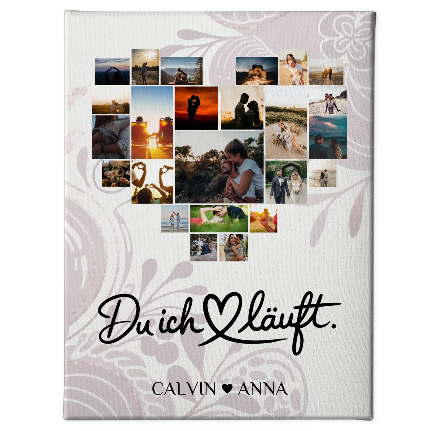 Paar Fotoleinwand Personalisiert Fotocollage Du Ich Läuft