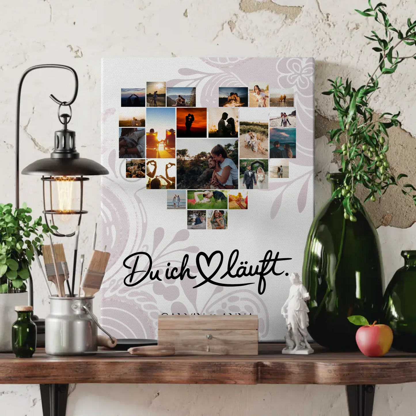 Paar Fotoleinwand Personalisiert Fotocollage Du Ich Läuft