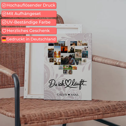 Paar Fotoleinwand Personalisiert Fotocollage Du Ich Läuft