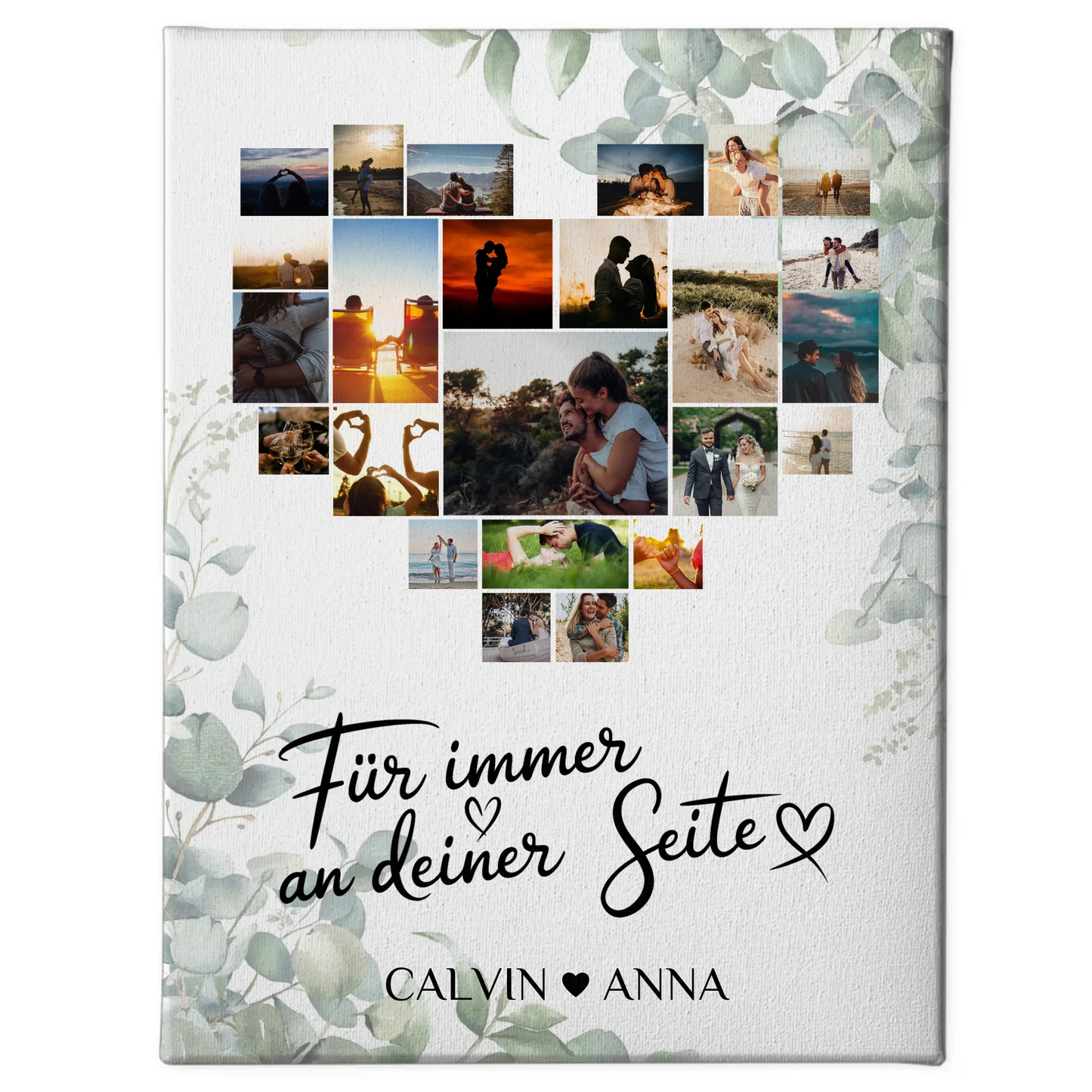 Personalisierte PaarFotoleinwand Fotocollage Für Immer An Deiner Seite