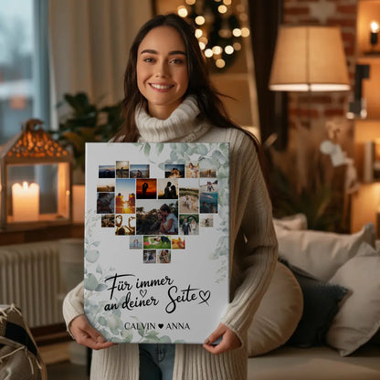 Personalisierte PaarFotoleinwand Fotocollage Für Immer An Deiner Seite