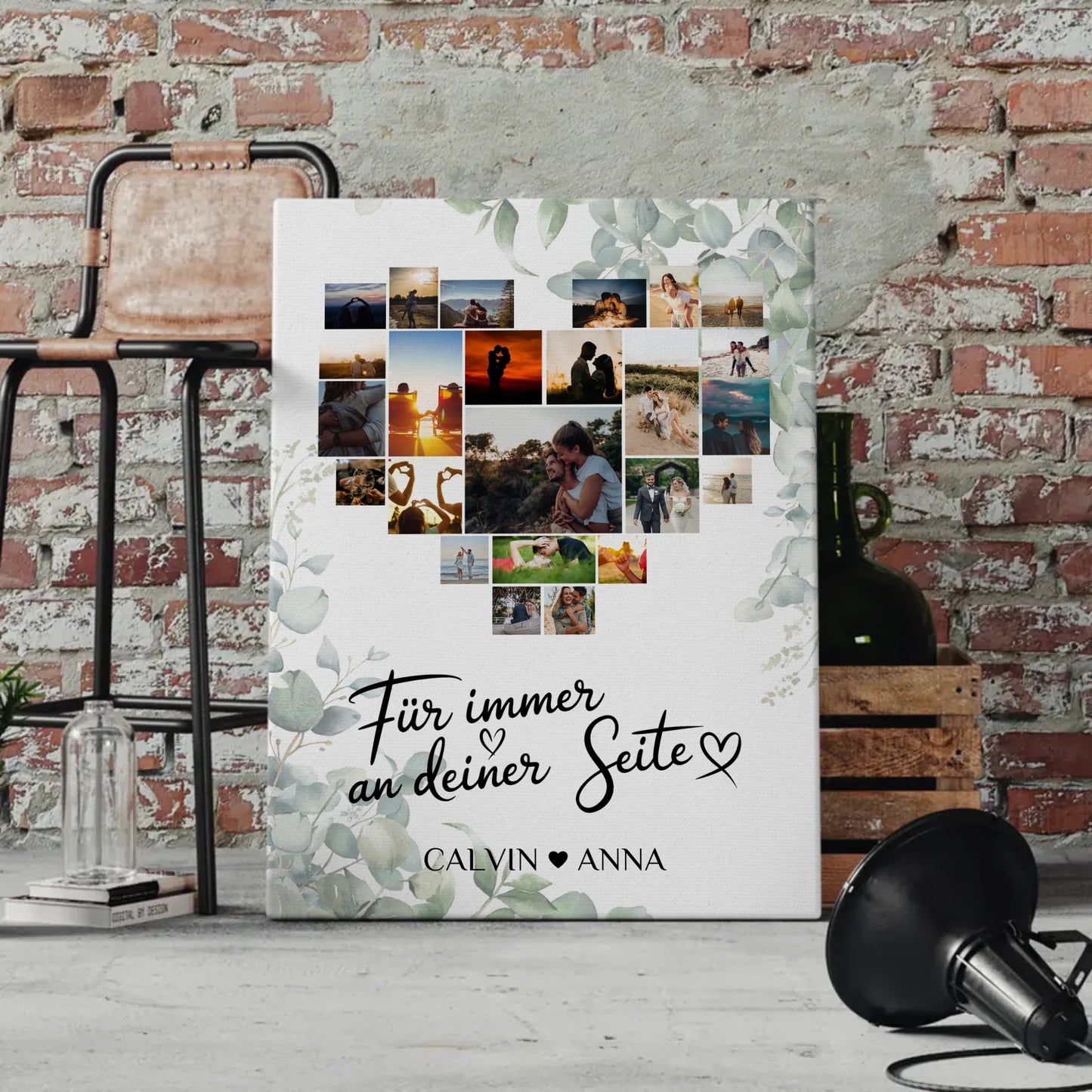 Personalisierte PaarFotoleinwand Fotocollage Für Immer An Deiner Seite