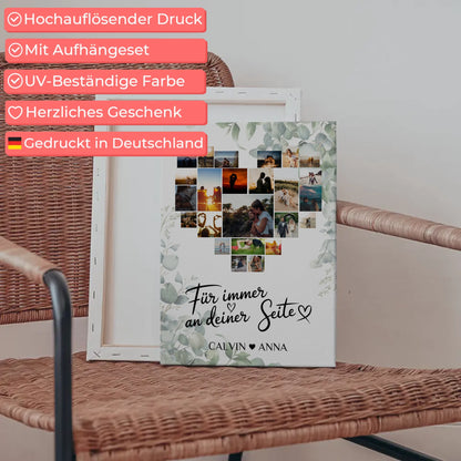 Personalisierte PaarFotoleinwand Fotocollage Für Immer An Deiner Seite